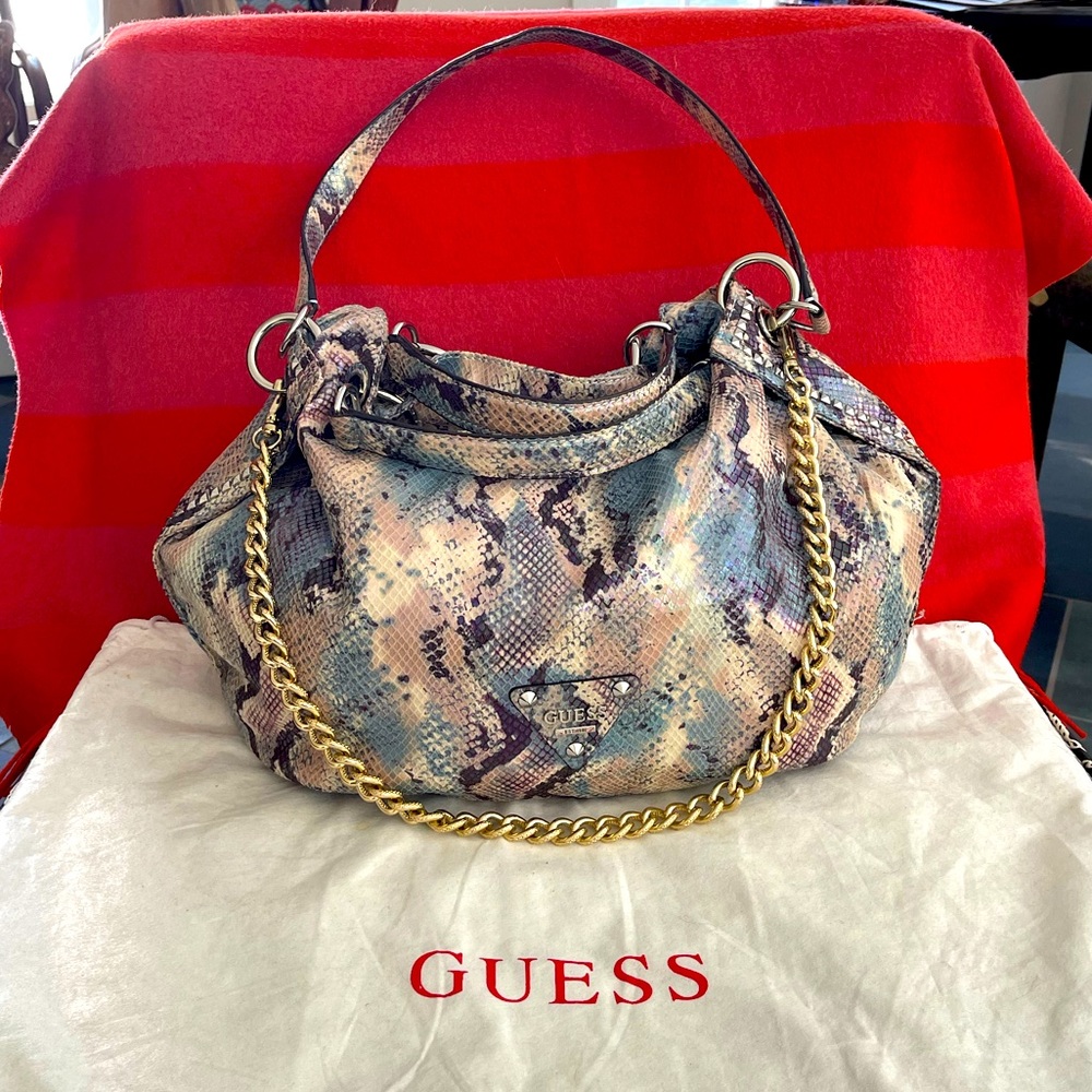 Guess faux snake skin shoulder bag